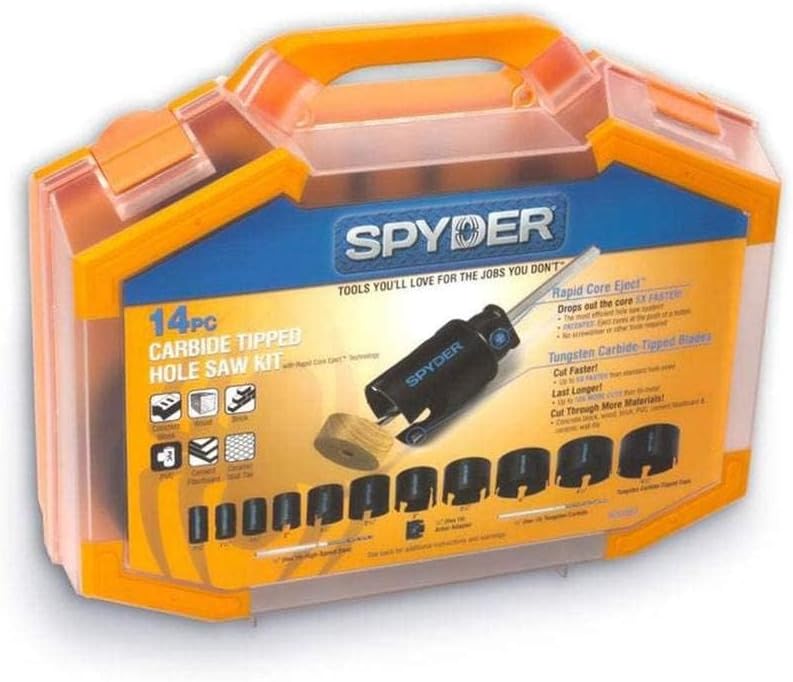 Spyder ST-600880 14-Piece Carbide Deep Cut Hole Saw Kit — main product image