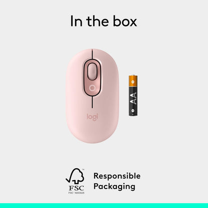 Logitech 910-007409 POP Wireless Bluetooth Mouse Rose