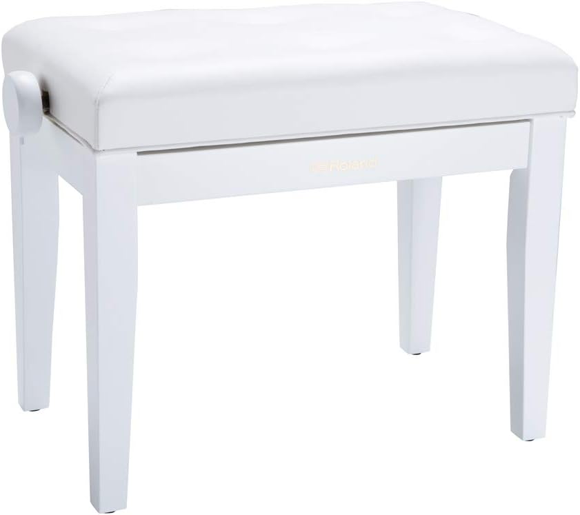 Roland RPB-300WH-US Adjustable Piano Bench - White, Cushioned Seat