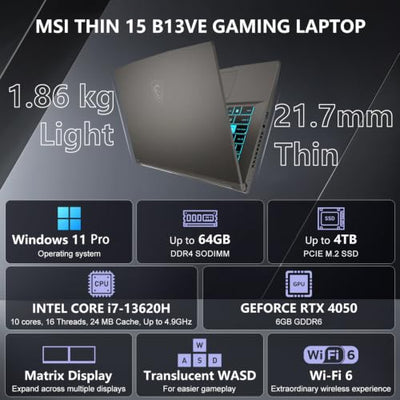 MSI Thin 15 RTX 4050 Core i7 Gaming Laptop