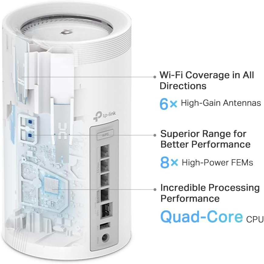 TP-Link Deco BE75(2-Pack) Tri-Band WiFi 7 Whole Home Mesh System