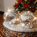 Masiunoz Silver Hanging Disco Mirror Ball Set