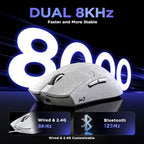 YUNZII M2 Dual 8K Tri-Mode Wireless Gaming Mouse