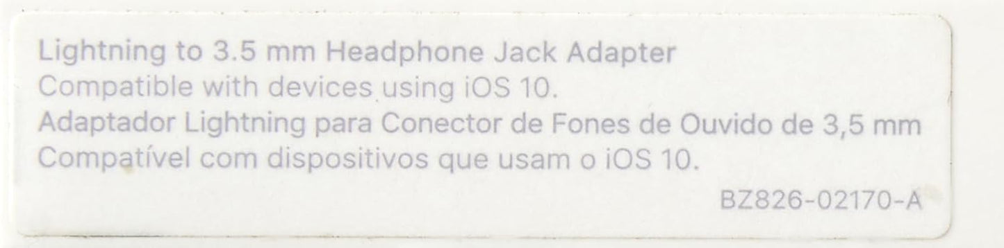 Apple MMX62BZ/A Lightning to 3.5mm Headphone Adapter