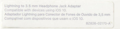 Apple MMX62BZ/A Lightning to 3.5mm Headphone Adapter