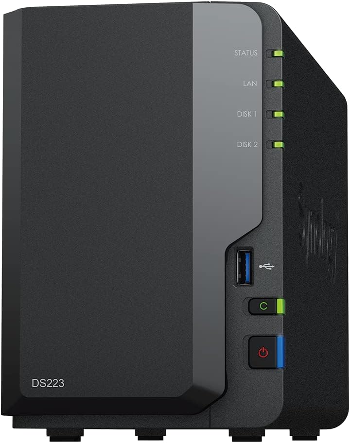 Synology DS223 2-Bay NAS with 24TB IronWolf Drives — main product image