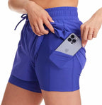 Spyder Ladies' Woven Active Shorts Blue Athletic Running Shorts