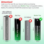 MLGBDC Rechargeable Button-Top Batteries with Charger, 2-Pack