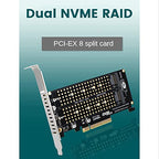 Bloepum Dual NVMe PCIe X8 Bifurcation Adapter Card
