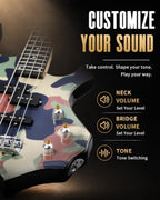 Ktaxon Flame-Shaped 4-String Electric Bass Guitar Kit