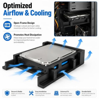 Generic Optical-Bay to Hard Drive Mounting Bracket Adapter
