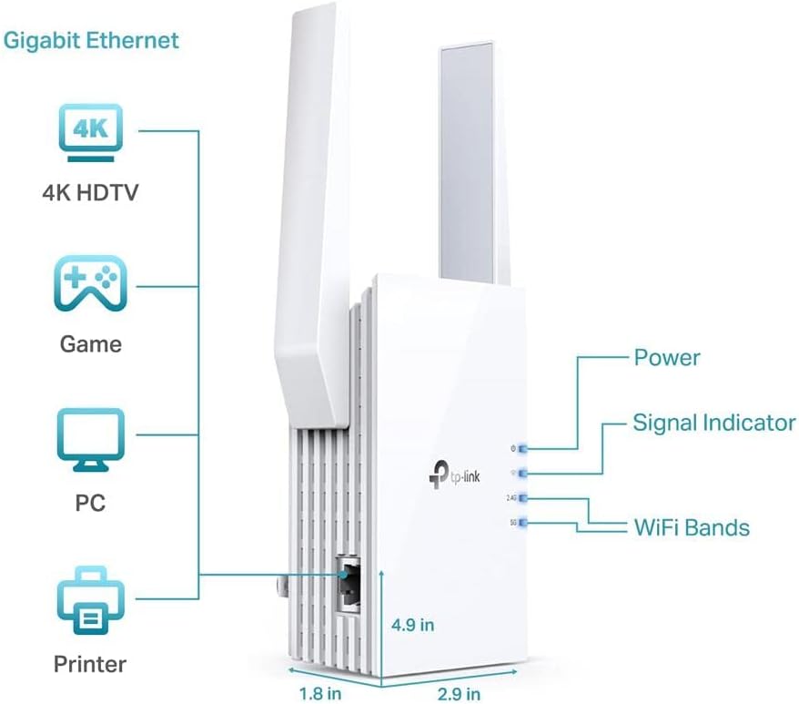 TP-Link RE605X AX1800 WiFi 6 Extender (Renewed)