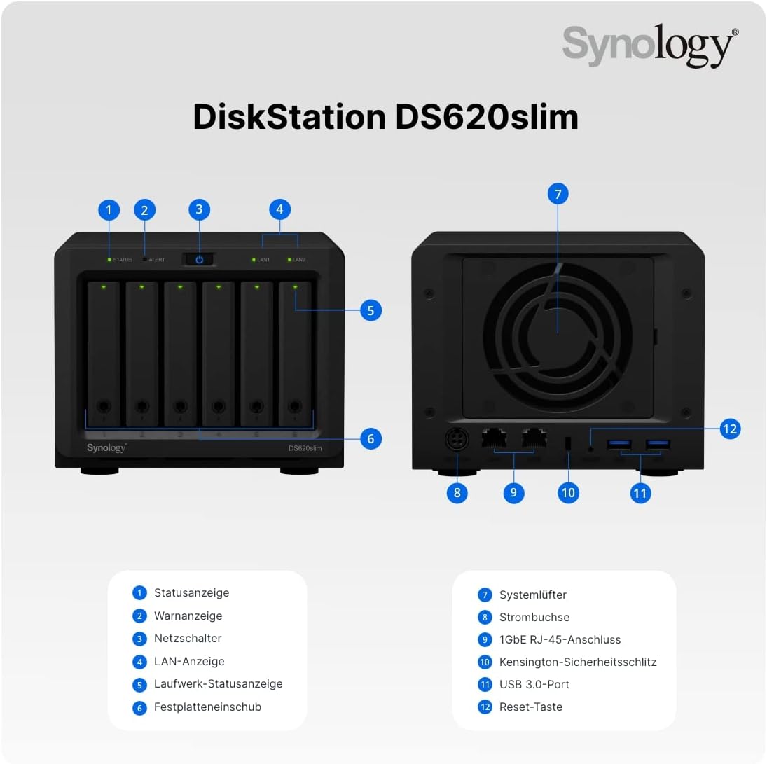 Synology DS620slim DiskStation 6-Bay NAS Storage System