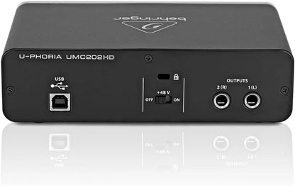 Behringer UMC202HD U-PHORIA USB Audio Interface with MIDAS Preamps