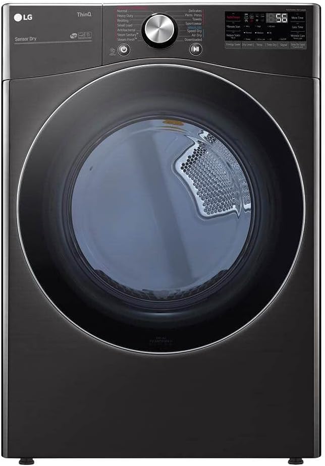 LG DLGX4201B 7.4 Cu. Ft. Gas Dryer Black Steel — main product image