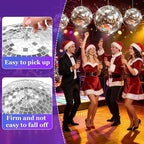 Masiunoz Silver Hanging Disco Mirror Ball Set