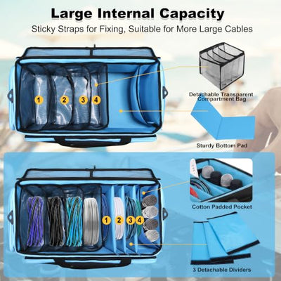 MYDAYS Large DJ Cable Gig Bag with Detachable Dividers
