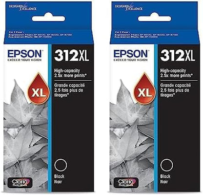 Epson T312XL120-S Claria Photo HD Black Ink Cartridge 2-Pack