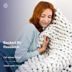Gravity GRV-CK1-10 Weighted Chunky Knit Blanket, Grey