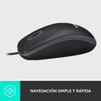 Logitech 910-001601 M100 Corded USB Mouse Black