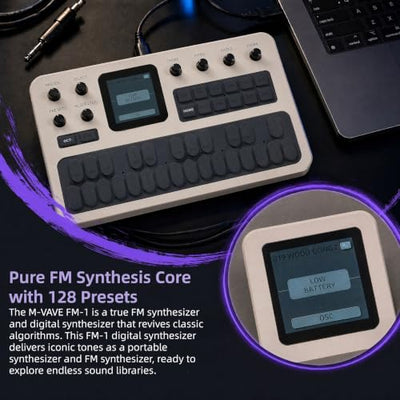 M-VAVE FM-1 Portable 6-Operator FM Synthesizer with Sequencer
