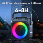 CYY Portable Karaoke Machine with 2 Wireless Microphones