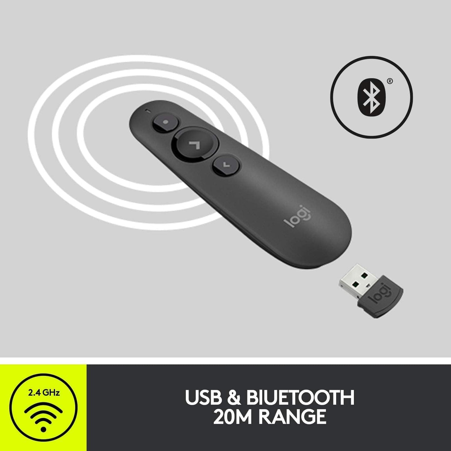 Logitech R500s Laser Presentation Remote Graphite
