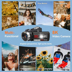 Yollner 8K Video Camera Camcorder with WiFi and Night Vision