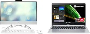 HP 22" All-in-One Desktop Athlon Silver & Acer Aspire 5 Bundle