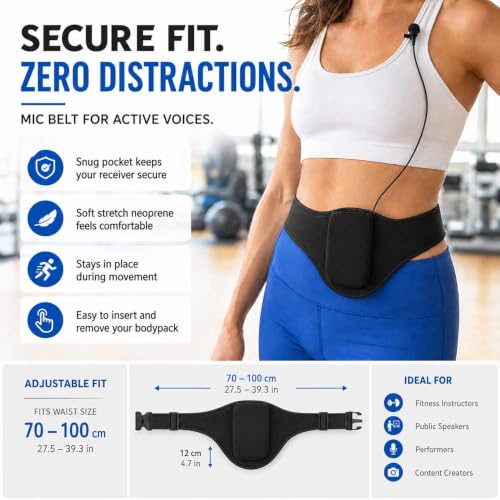 Avotik Neoprene Wireless Microphone Belt Pouch, 8-Pack — main product image