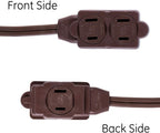 GE 51932 3-Outlet Extension Cord - 6 Ft, Brown, Safety Covers