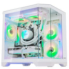 HOENGAGER Prebuilt Gaming PC Desktop, White ARGB Tower