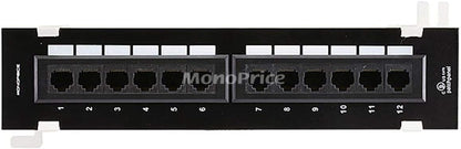 Monoprice 107304 12-Port Vertical Cat6 Mini Patch Panel