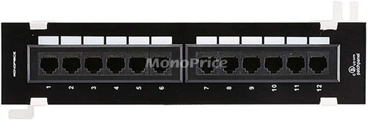 Monoprice 107304 12-Port Vertical Cat6 Mini Patch Panel
