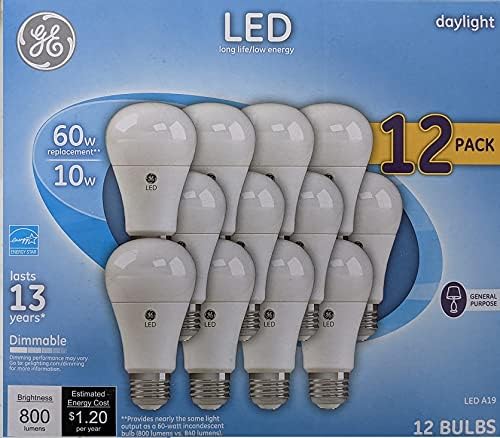 GE PK-00105310-1 60W Equivalent Daylight LED Bulb 12-Pack