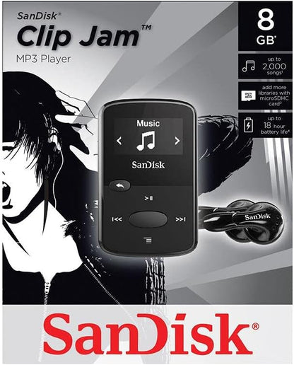 SanDisk SDMX26-008G-G46K Clip Jam 8GB MP3 Player - Black