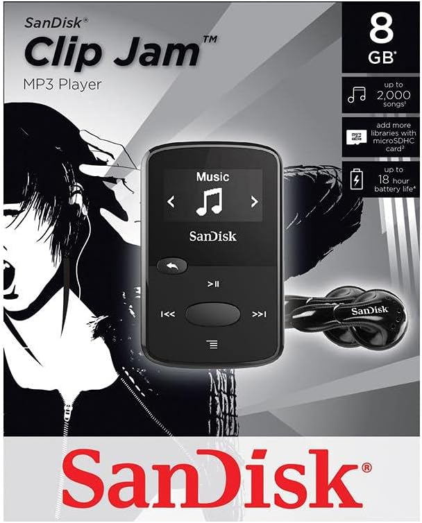 SanDisk SDMX26-008G-G46K Clip Jam 8GB MP3 Player - Black