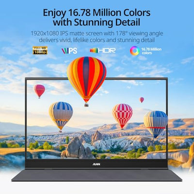 MNN 15.6-Inch Ultra-Slim FHD Portable IPS Monitor