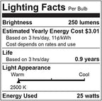 GE 45144 25-Watt Crystal Clear Tubular T10 Light Bulb