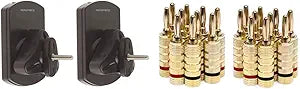 Monoprice 22 lb Speaker Wall Mounts with Banana Plugs (10 Pairs)