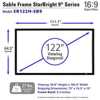 Elite Screens ER122H-SB9 Sable Frame StarBright 9 Screen