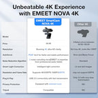EMEET NOVA 4K Webcam with PDAF Autofocus and Dual Mics