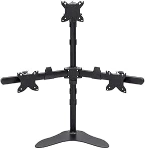 Monoprice 115707 Triple Monitor Pyramid Free Standing Desk Mount