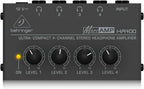 Behringer MICROAMP HA400 4-Channel Headphone Amplifier Bundle