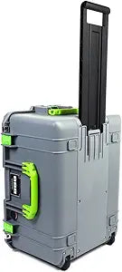 Pelican 1607 Air Silver & Lime Green Wheeled Case