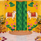 Gilprop Indian Pichwai Kamdhenu Pooja Backdrop Banner