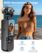 Generic 2.5K Pocket Action Camera with 180° Rotating Lens