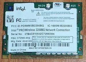 Intel WM3B2200BGMW2 PRO/Wireless 2200BG Network Connection