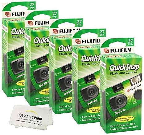 Fujifilm 3216575165 QuickSnap Flash 400 Disposable Camera - 5 Pack