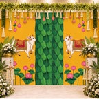 Gilprop Indian Pichwai Kamdhenu Pooja Backdrop Banner